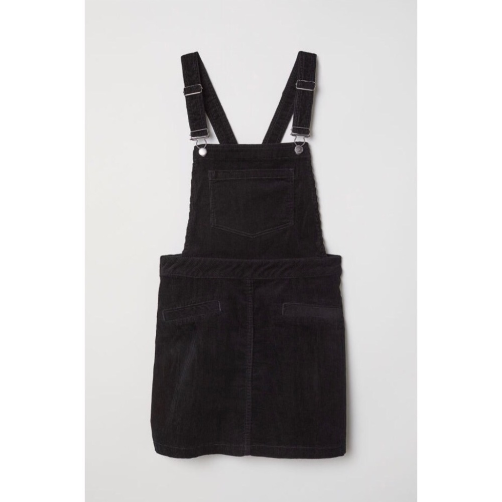 H&M Black Corduroy Pinafore Dress